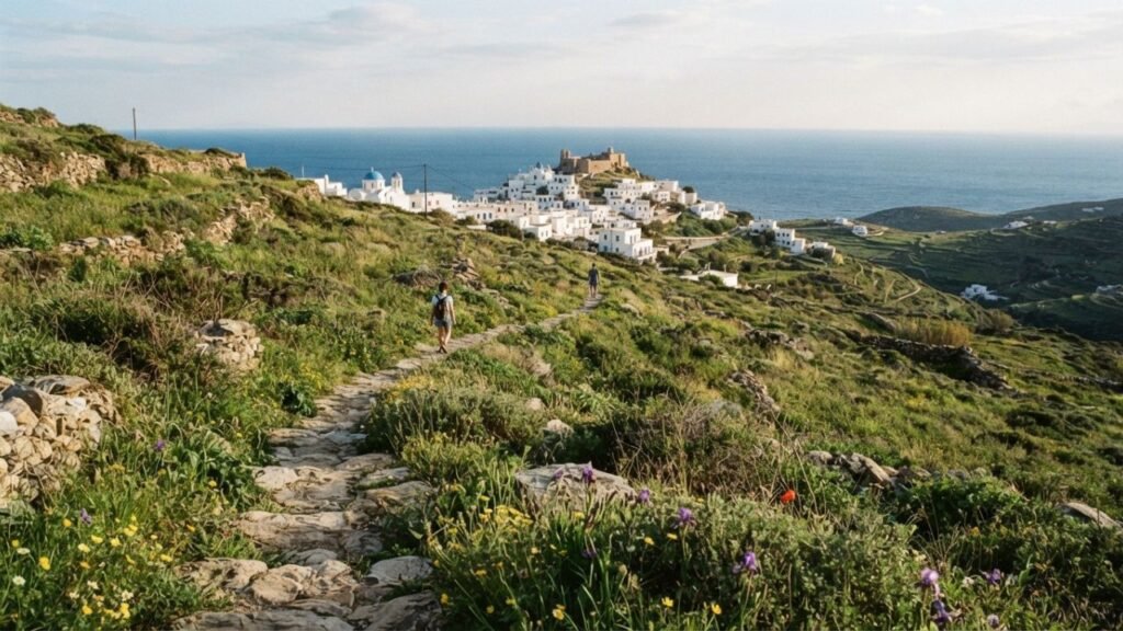 Wildflowers on a Greek island path