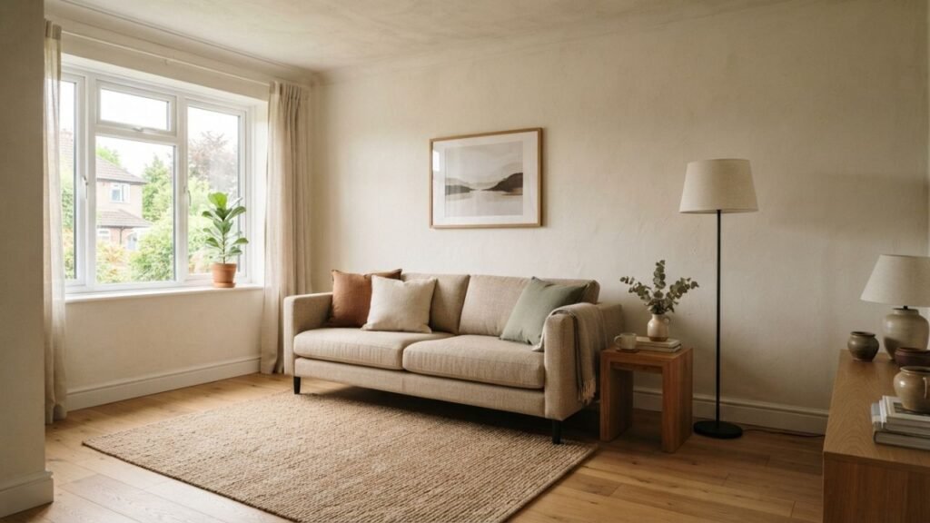 Small living room with well scaled furniture